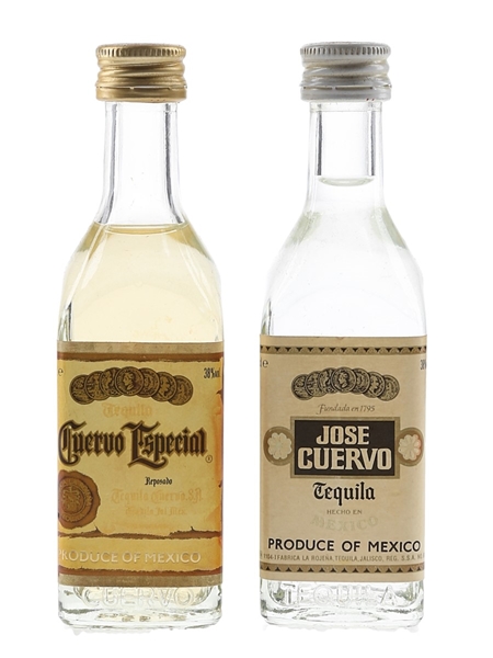 Jose Cuervo Tequila Bottled 1980s-1990s 2 x 5cl / 38%