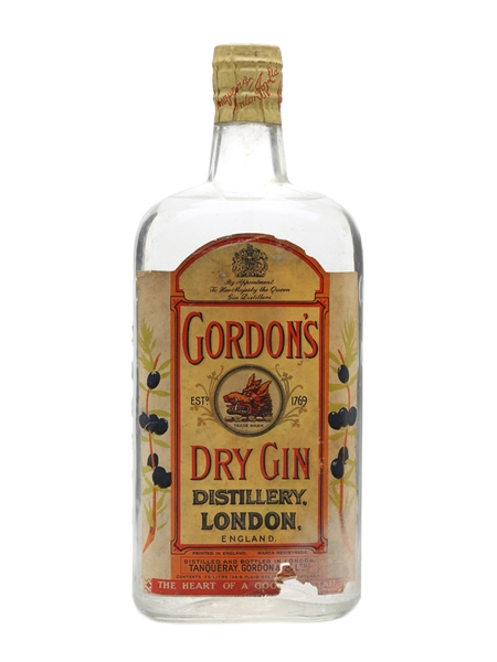 Gordon's Dry Gin Spring Cap Bottled 1960s 75cl