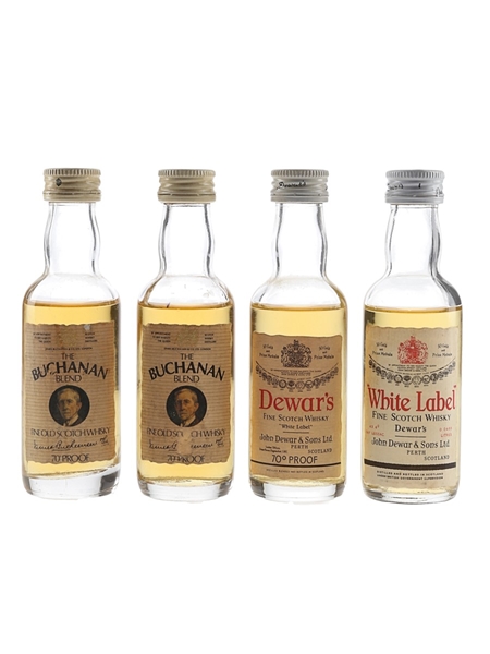 Buchanan & Dewar's White Label Bottled 1970s-1980s 4 x 5cl