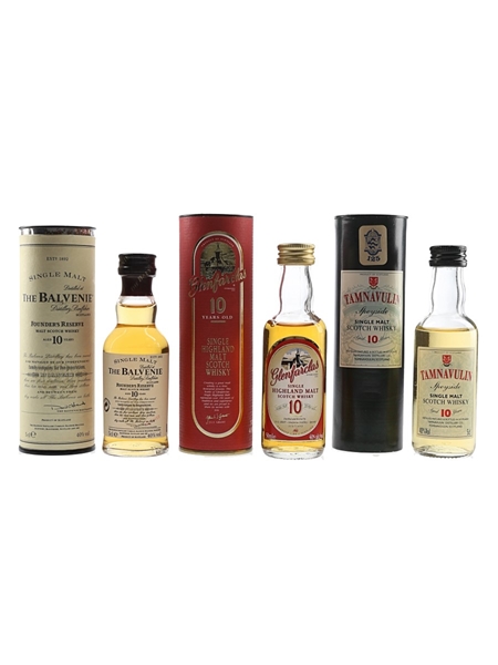 The Balvenie 10 Year Old, Glenfarclas 10 Year Old & Tamnavulin 10 Year Old  3 x 5cl / 40%