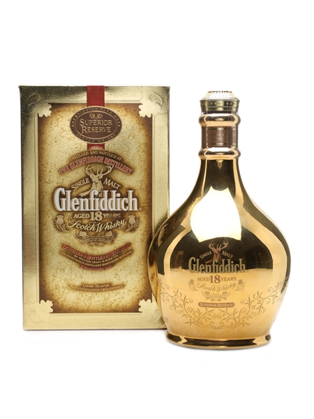 Glenfiddich 18 Year Old Ancient Reserve 23 Carat Gold Ceramic Decanter 70cl / 43%