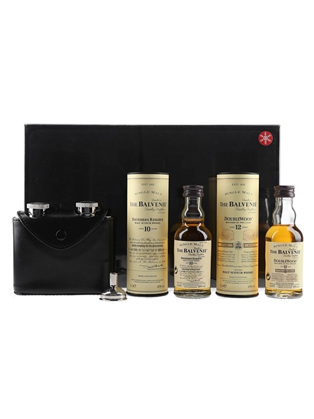 Balvenie Malt Duo & Double Hip Flask 10 & 12 Year Old 2 x 5cl / 40%