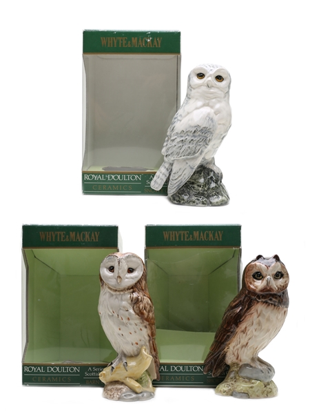 Whyte & Mackay Owl Decanters Royal Doulton 3 x 20cl / 40%