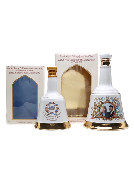 Bell's Decanters Prince William 1982 & Prince Andrew and Sarah Ferguson 1986 50cl & 75cl