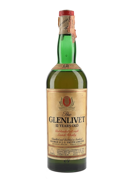 Glenlivet 12 Year Old Bottled 1970s - Giovinetti 75cl / 43%