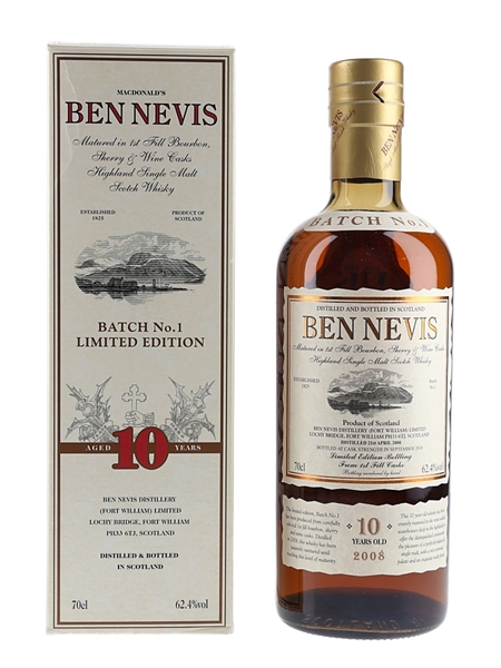 Ben Nevis 2008 10 Year Old Bottled 2018 - Batch No.1 70cl / 62.4%