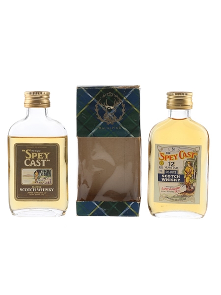 Spey Cast Original & 12 Year Old De Luxe Bottled 1980s 2 x 5cl / 40%