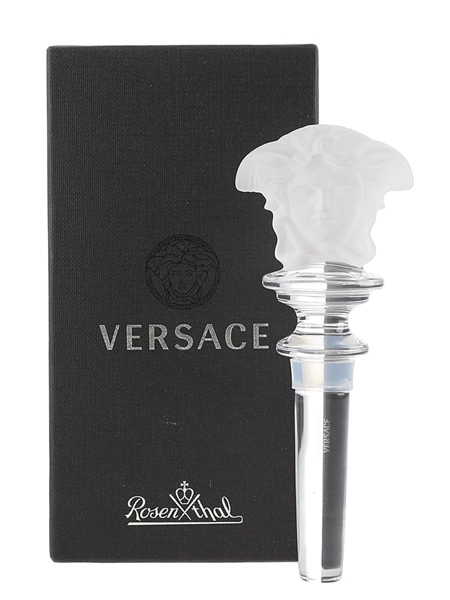 Versace Crystal Frosted Medusa Bottle Stopper  13cm Tall