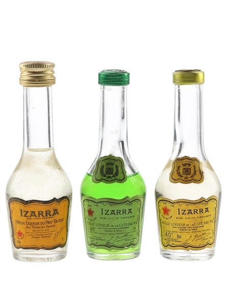 Izarra Green & Yellow Labels Bottled 1970s-1980s 3 x 3cl