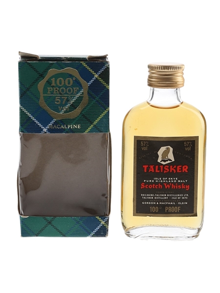 Talisker 100 Proof Black Label Gold Eagle Bottled 1970s-1980s - Gordon & MacPhail 5cl / 57%