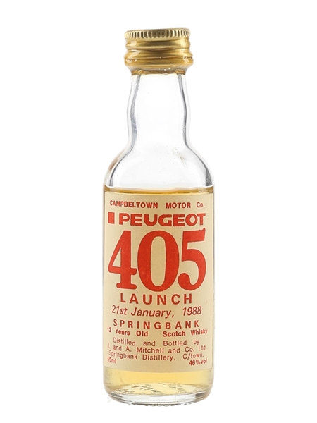 Springbank 12 Year Old Peugeot 405 Launch Bottled 1980s 5cl / 46%