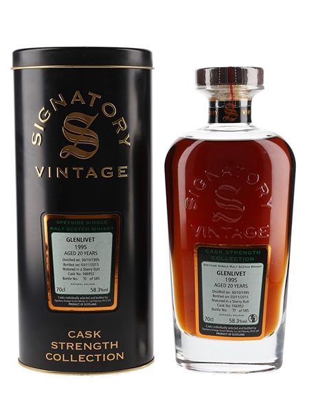 Glenlivet 1995 20 Year Old Cask 166952 Bottled 2015 - Signatory Vintage 70cl / 58.3%