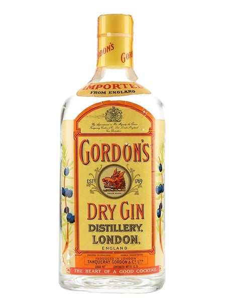 Gordon's Dry Gin Bottled 1980s - Wax & Vitale 75cl / 40%