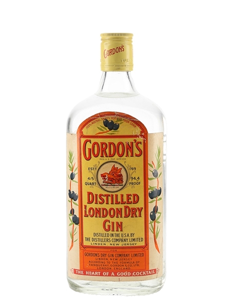 Gordon's Dry Gin Bottled 1970s 75.7cl / 43.4%