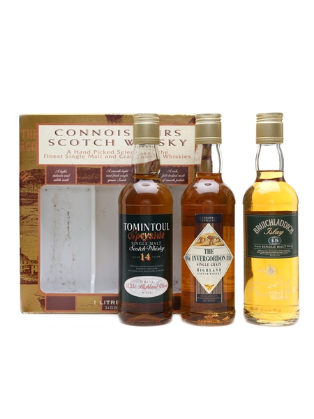 Connoisseurs Scotch Whisky Selection Tomintoul, Invergordon, Bruichladdich 3 x 33.33cl / 43%