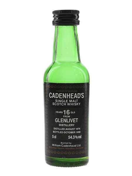 Glenlivet 1974 16 Year Old Bottled 1990 - Cadenhead's 5cl / 54.3%