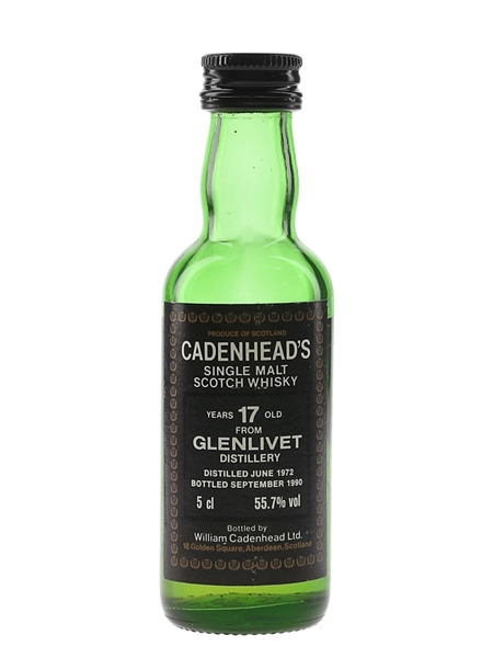 Glenlivet 1972 17 Year Old Bottled 1990 - Cadenhead's 5cl / 55.7%