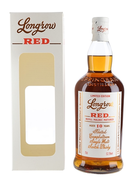 Longrow Red 10 Year Old Refill Malbec Matured Bottled 2020 70cl / 52.5%