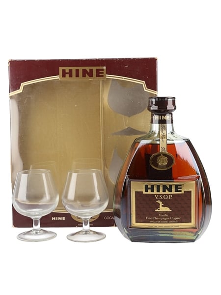 Hine VSOP Glasses Set Bottled 1980s 68cl / 40%