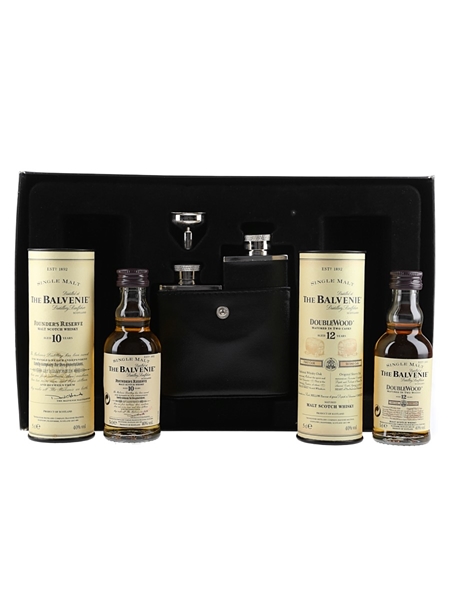 Balvenie Malt Duo & Double Hip Flask 10 & 12 Year Old 2 x 5cl / 40%