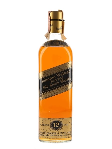 Johnnie Walker Black Label 12 Year Old Bottled 1970s - Wax & Vitale 75cl / 40%