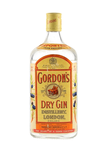 Gordon's Dry Gin Bottled 1970s - Duty Free 75cl / 47.3%