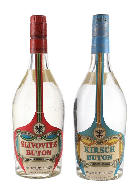 Buton Kirsch & Slivovitz Bottled 1960s 2 x 75cl / 45%