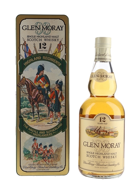 Glen Moray 12 Year Old Bottled 1980s - Scotland's Historic Highland Regiments 75cl / 40%