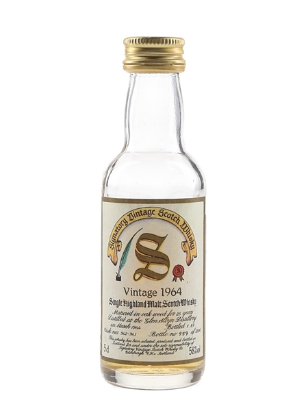 Glen Albyn 1964 25 Year Old Bottled 1989 - Signatory Vintage 5cl / 58%