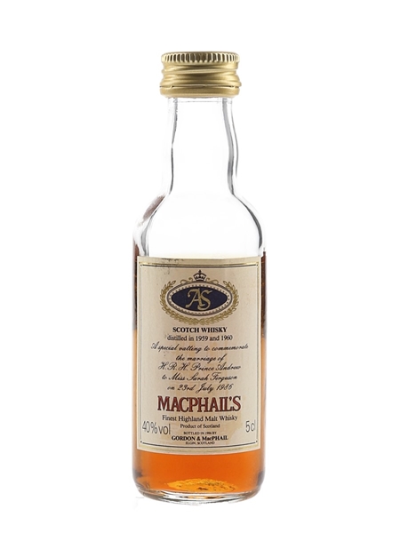 MacPhail's Royal Wedding 1959 & 1960 Bottled 1986 - Gordon & MacPhail 5cl / 40%