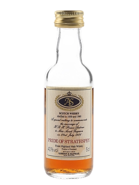 Pride Of Strathspey Royal Wedding 1959 & 1960 Bottled 1986 - Gordon & MacPhail 5cl / 40%