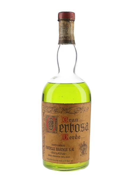 Branca Gran Certosa Verde Bottled 1950s 75cl / 40%