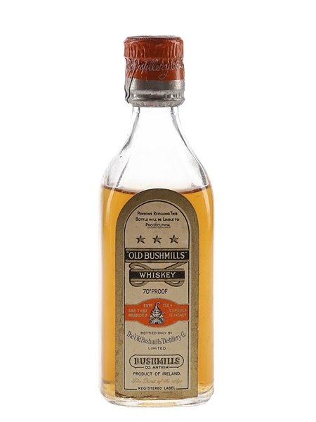 Old Bushmills 3 Star Bottled 1950s 5cl