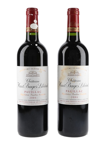 Chateau Haut Bages Liberal 2004 Pauillac Grand Cru Classe 2 x 75cl / 13%