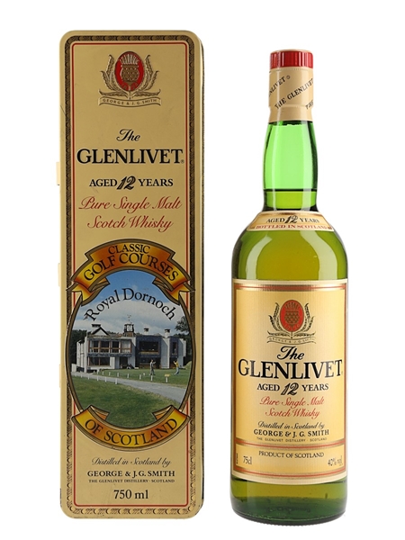 Glenlivet 12 Year Old Bottled 1980s - Classic Golf Courses Royal Dornoch 75cl / 40%