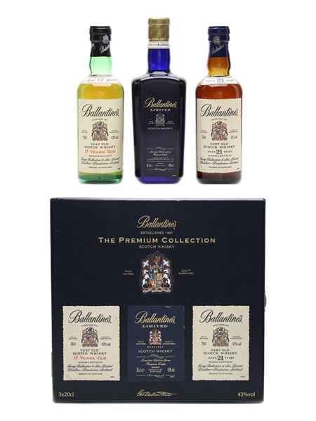 Ballantine's Premium Collection 17 Year Old, 21 Year Old, Reserve Cask 3 x 20cl / 43%