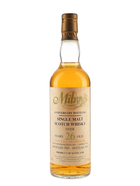 Springbank 1965 26 Year Old Bottled 1992 - Milroy's Of Soho 70cl / 57.3%