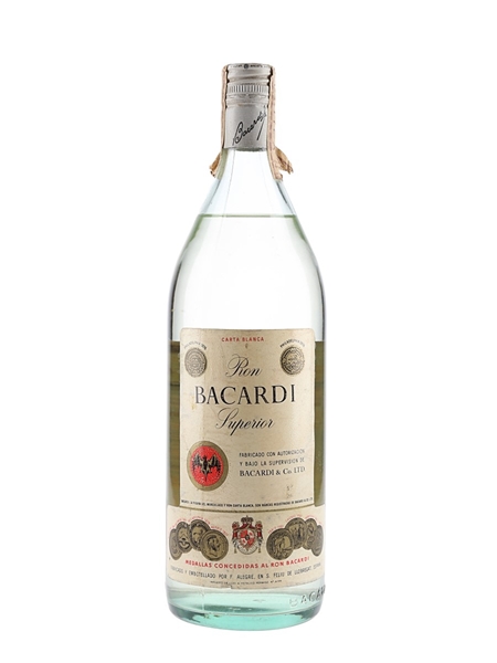 Bacardi Carta Blanca Bottled 1970s - Spain 100cl