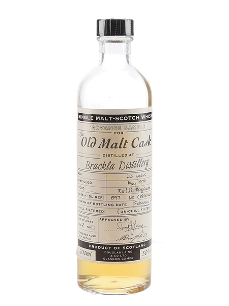 Brackla 1979 22 Year Old Old Malt Cask Bottled 2002 - Advance Sample 20cl / 50%