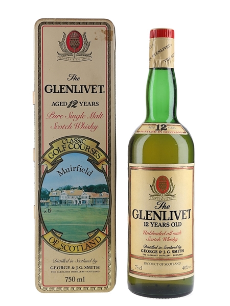 Glenlivet 12 Year Old Bottled 1980s - Classic Golf Courses Muirfield 75cl / 40%