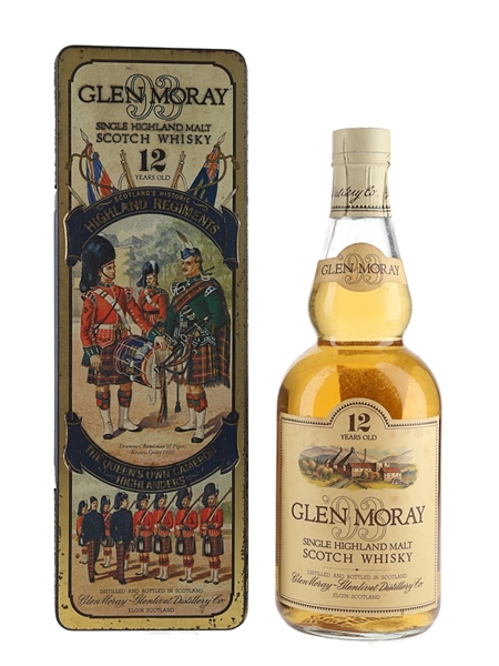 Glen Moray 12 Year Old Bottled 1980s - Scotland's Historic Highland Regiments 75cl / 40%