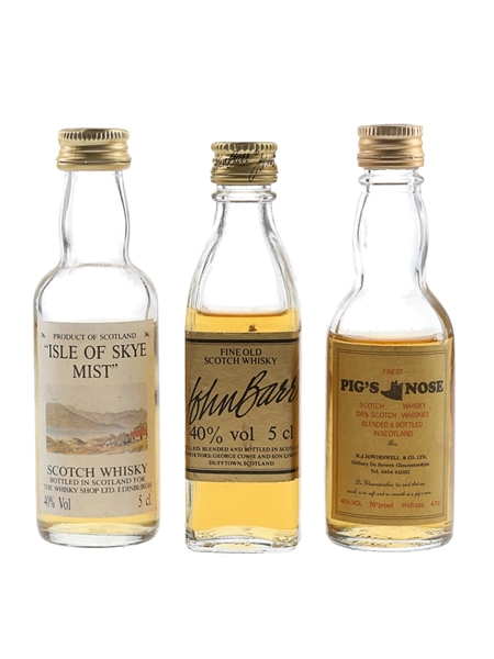 John Barr, Isle Of Sky Mist & Pig's Nose Bottled 1970s-1980s 3 x 5cl / 40%