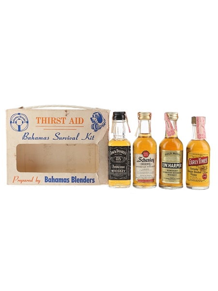 Thirst Aid Bahamas Survival Kit Bottled 1970s-1980s 4 x 5cl