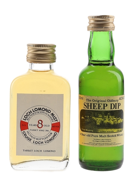 Loch Lomond Mist 8 Year Old & Sheep Dip Bottled 1980s to 1990s 2 x 5cl / 40%