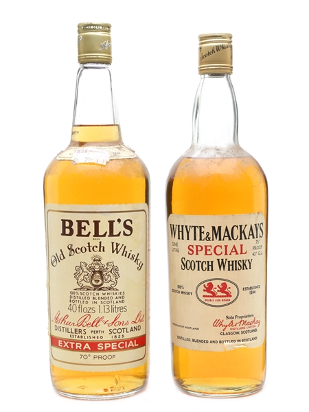 Blended Scotch Whisky Bell's, Whyte & Mackay - Bottled 1970s 113cl & 100cl