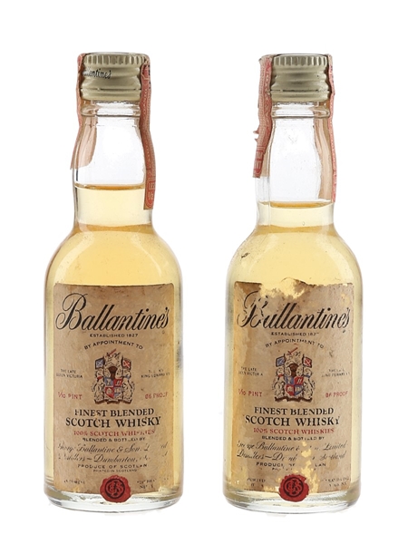 Ballantine's Finest Bottled 1970s 2 x 4.7cl / 43%