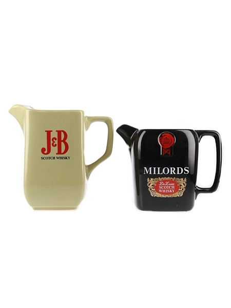 J & B & Milords Scotch Whisky Water Jugs Wade 15.5cm x 12.5cm Tall