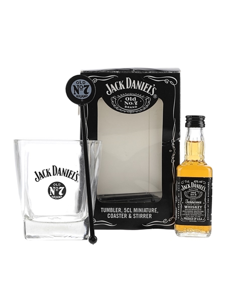 Jack Daniel's Gift Set Tumbler, Miniature, Coaster & Stirrer 5cl / 40%