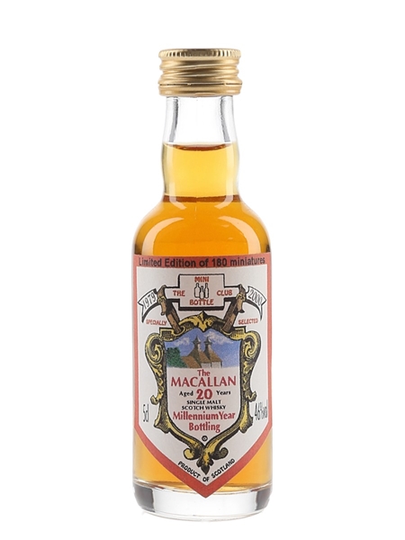 Macallan 20 Year Old Mini Bottle Club Millennium Year Bottling 5cl / 46%