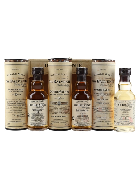 Balvenie Miniatures Set Founder's Reserve, Double Wood, Single Barrel 3 x 5cl